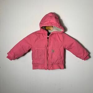 Baby Girl Sherpa Lined Carhartt Jacket Pink Size 24 Months